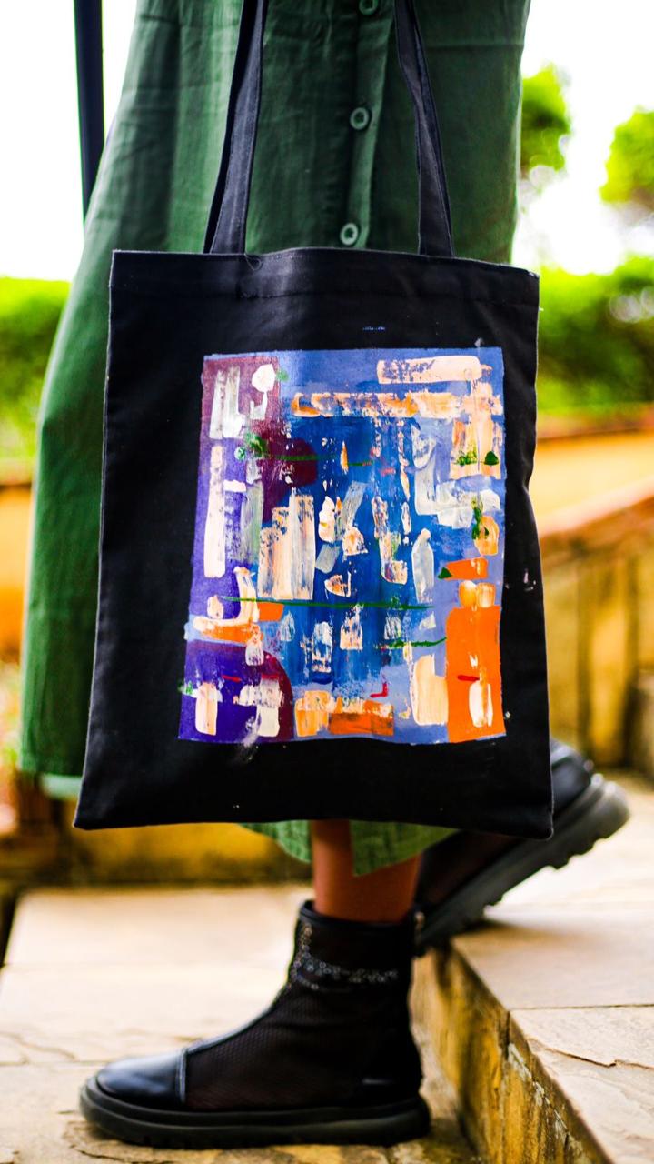 Black Canvas Tote Bag - Image 2